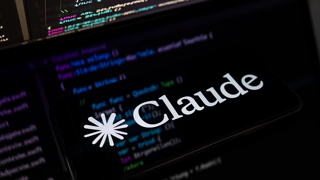 Claude logo on code screen