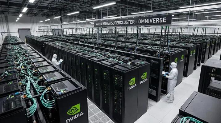 Nvidia H100 AI supercluster data center