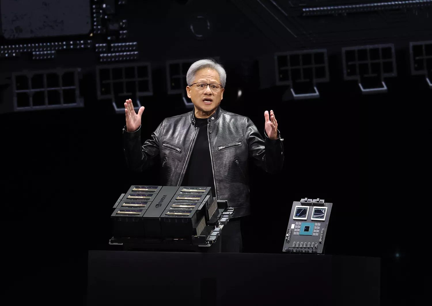 Nvidia CEO Jensen Huang delivers a keynote address