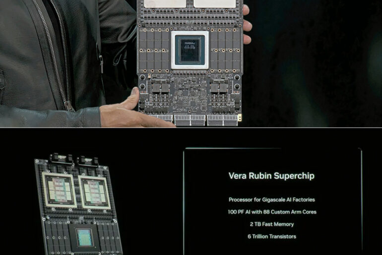 NVIDIA CEO Jensen Huang unveils the Vera Rubin Superchip at GTC. The second Monarch building will be built around Vera Rubin, Nvidia's next-generation AI architecture. (NVIDIA GTC Keynote)