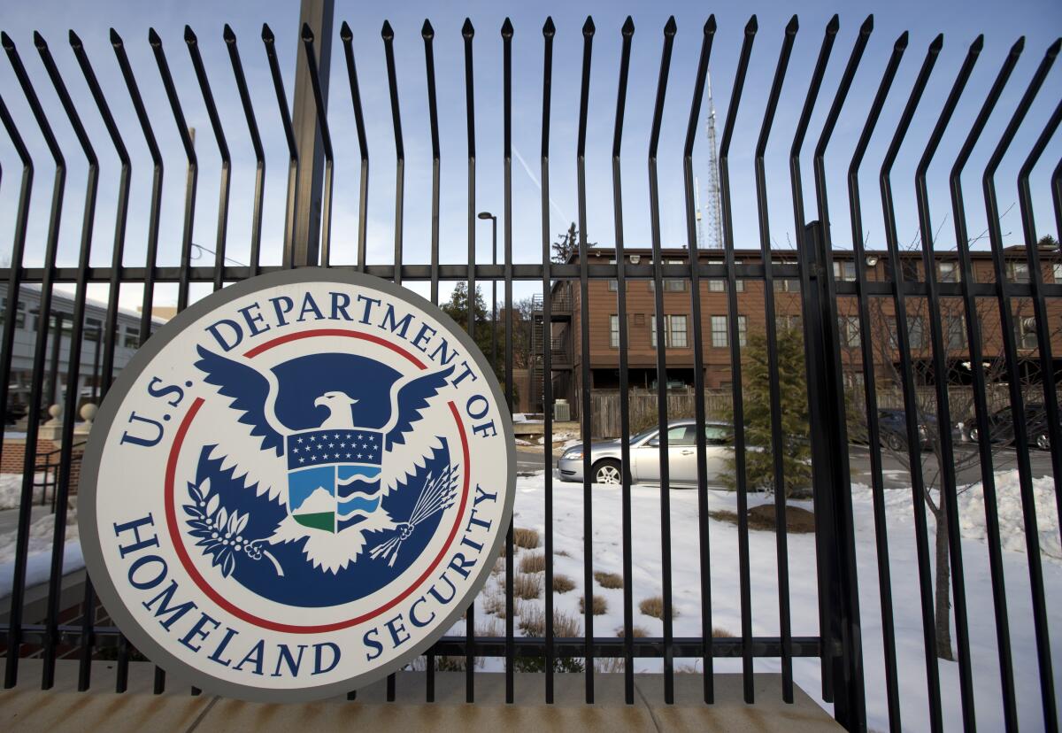 DHS seal at headquarters entrance