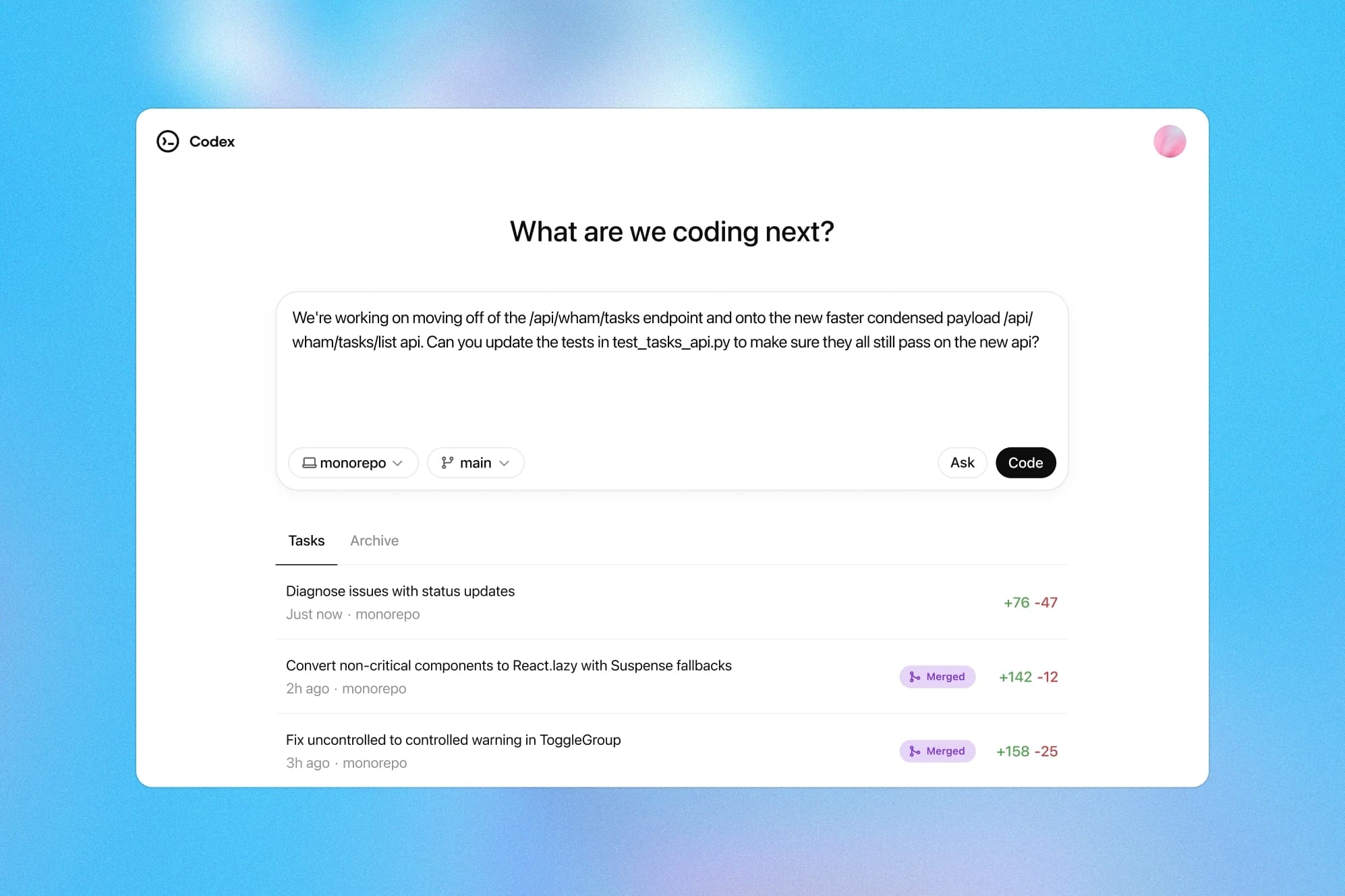 OpenAI Codex interface — the agent whose monitoring system was audited